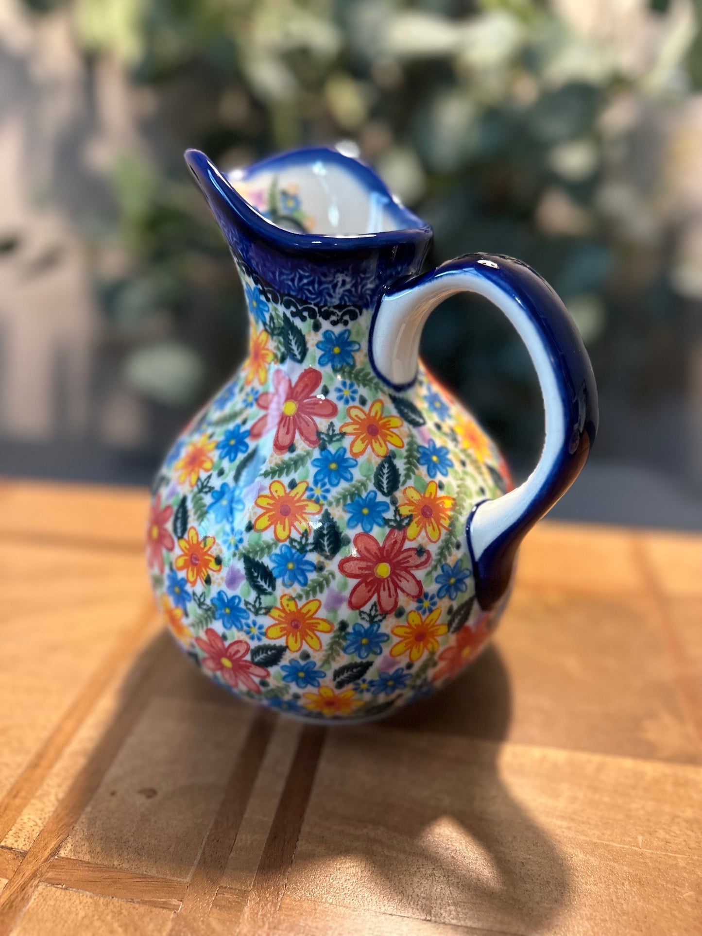 Kalich Polish Pottery, Unikat, Art Level 2, Flirty Flowers, 2 Liter Pitcher
