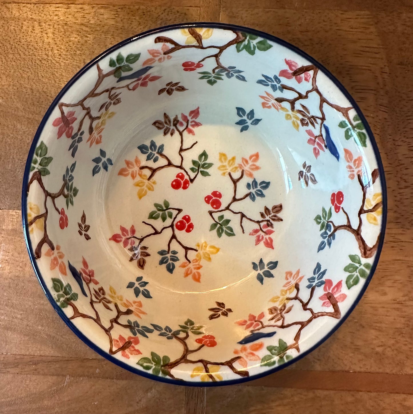 Ceramika Artystyczna Polish Pottery, Unikat U5109, Fall Branches, 5" Bowl