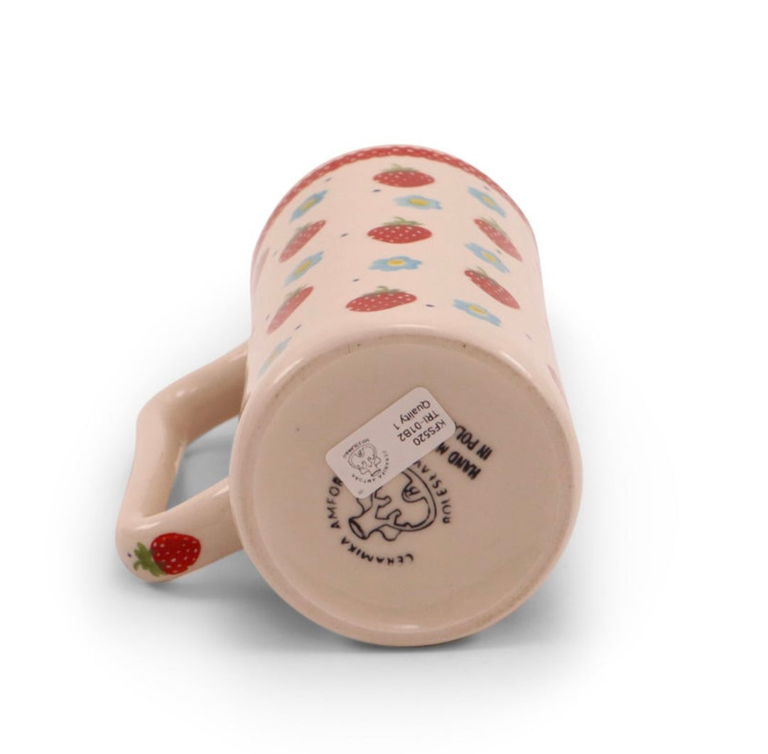 Ceramika Amfora Polish Pottery, Berry Patch, Beer Stein/Smoothie Stein