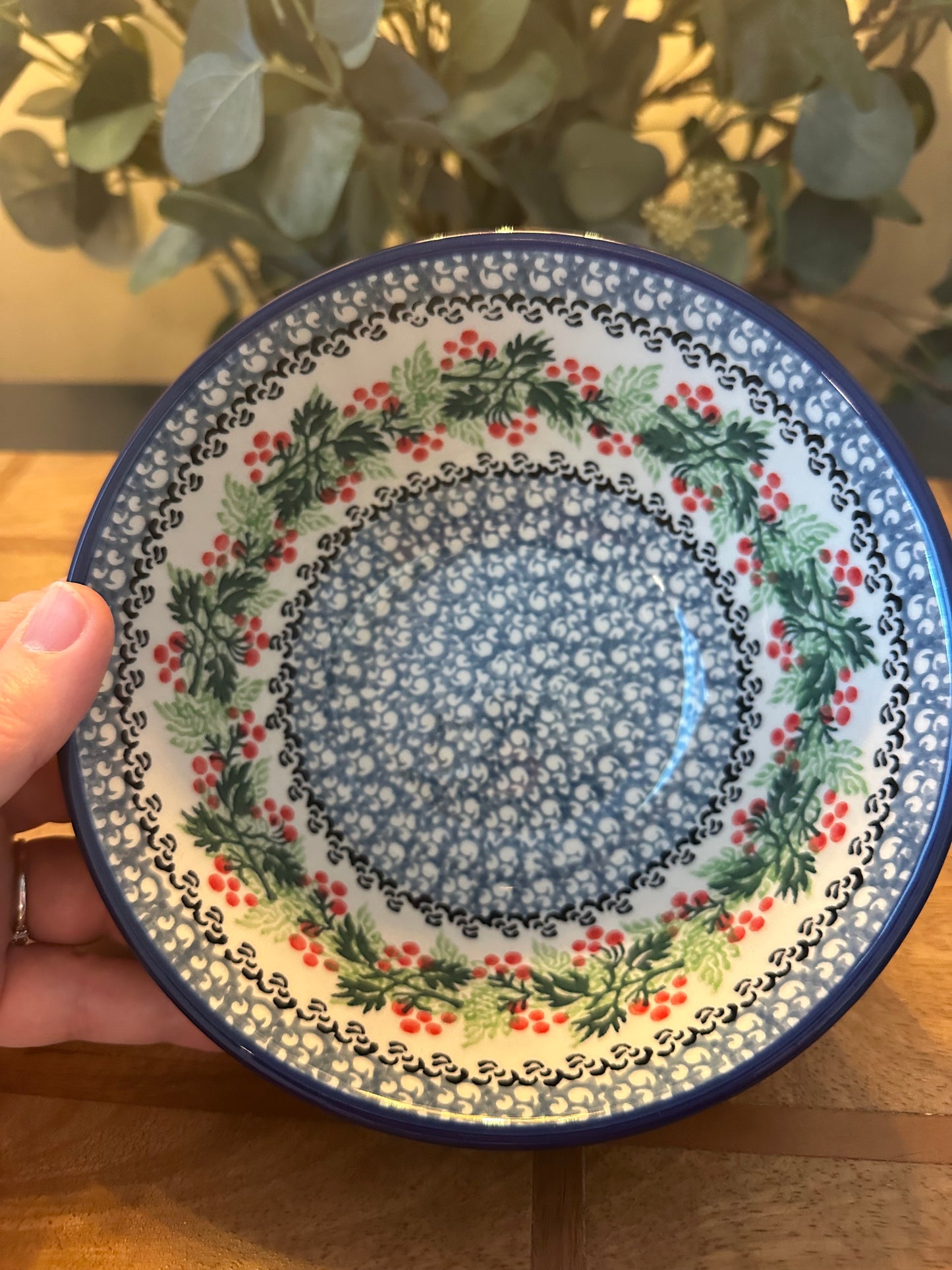 Ceramika Artystyczna Polish Pottery, Grey Holly Bowl