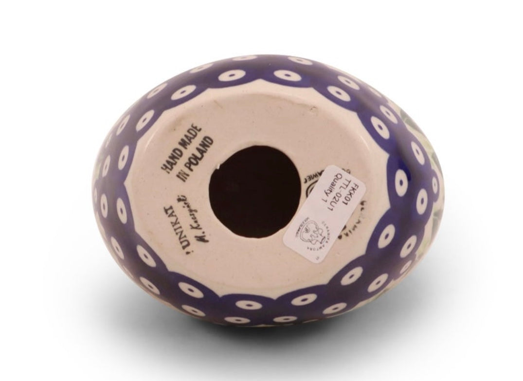 Ceramika Amfora Polish Pottery, Signature Unikat Tulip Time, Hen Figurine 5.5"