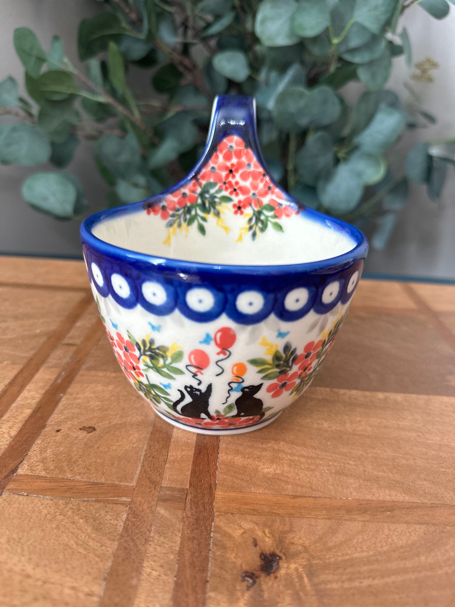 Kalich Polish Pottery, Unikat Art Level, Purr & Pop, 17oz. Soup Mug