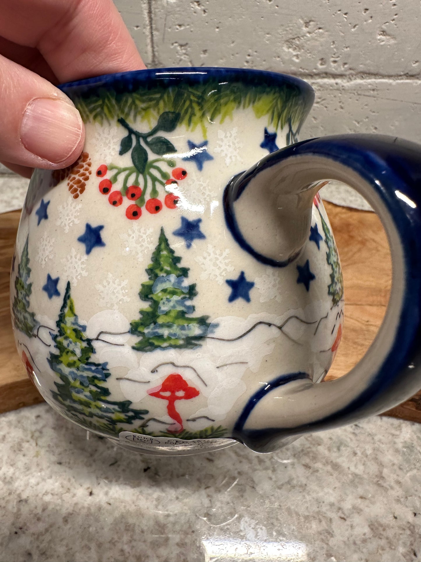 Kalich Polish Pottery, Christmas Art level 1, Gingerbread House, XL Bubble Mug