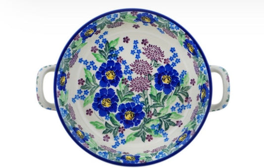 Ceramika Artystyczna, Unikat U5135, Byzantium Bliss, Medium Round Baker with Handles