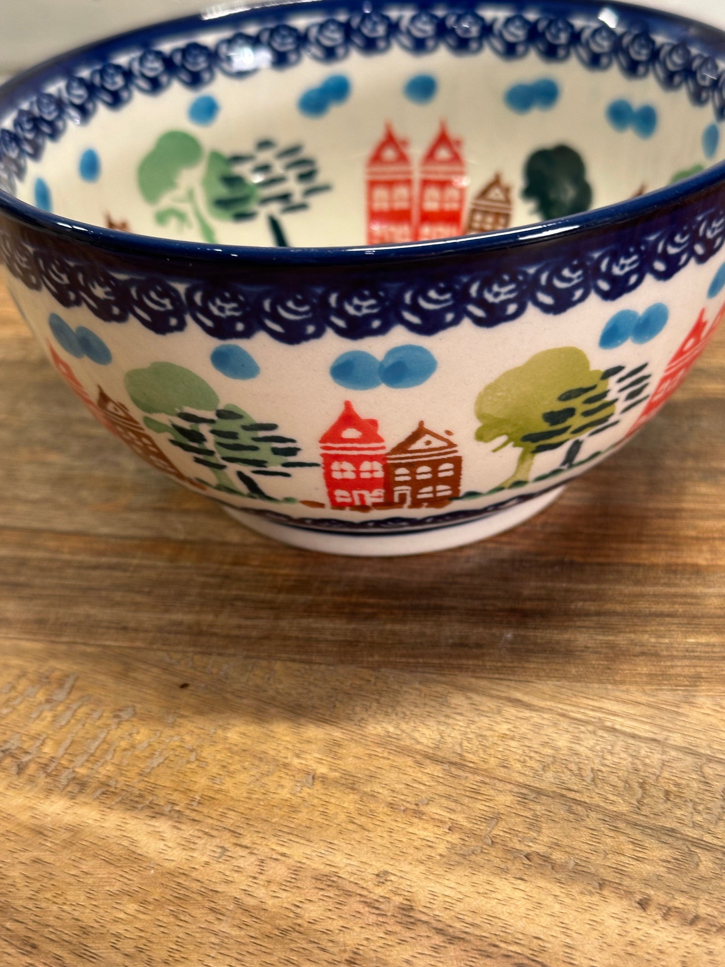Ceramika Artystyczna Polish Pottery, Polish Town & Trees, Bowl