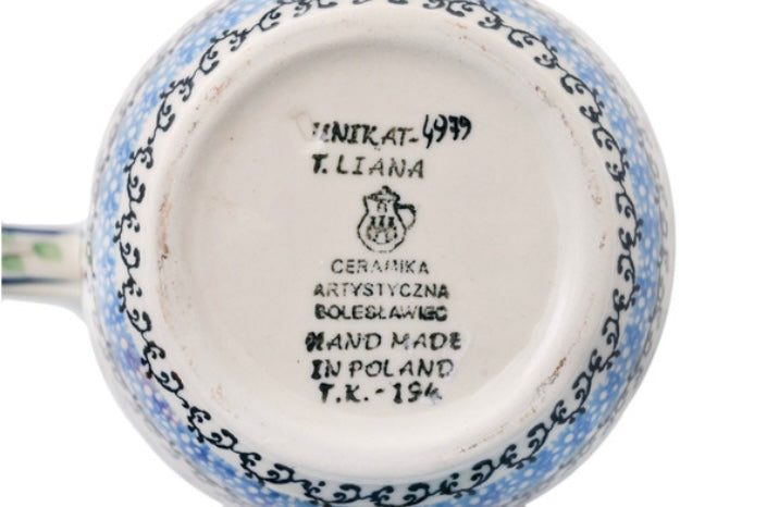 Ceramika Artystyczna Polish Pottery, Unikat Flower Crown, Loop Soup Mug/Bowl