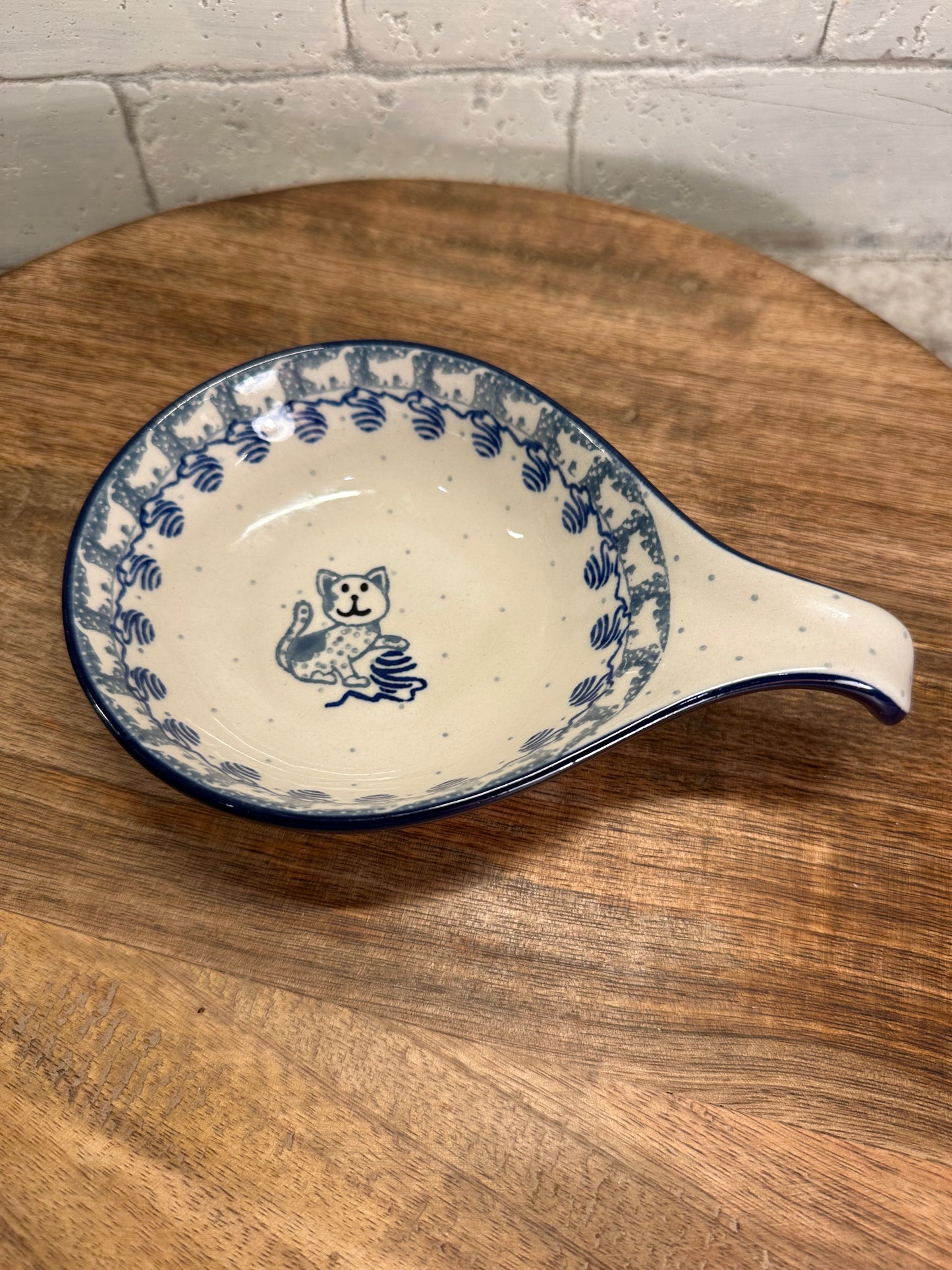 Ceramika Artystyczna Polish Pottery, Kitty Cat, Condiment Dish/Spoon Rest