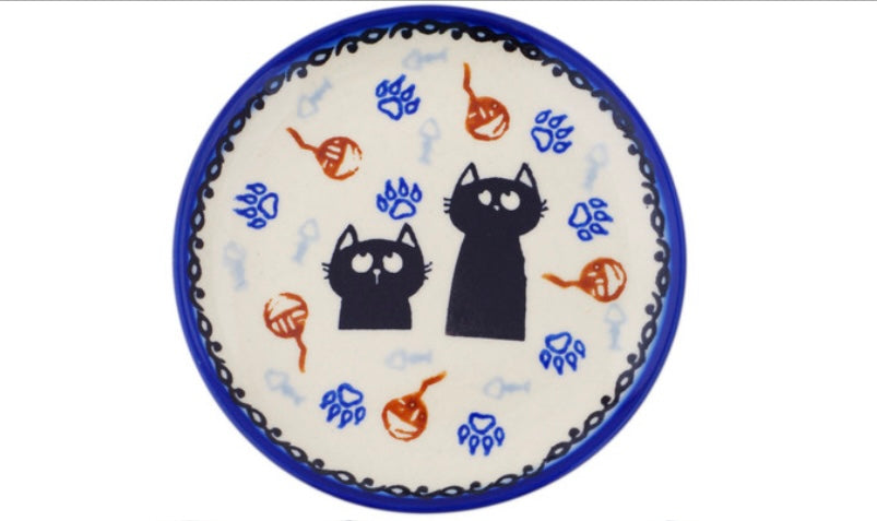 Ceramika Bona Polish Pottery, Daydreaming Kittens, Small Plate/Coaster