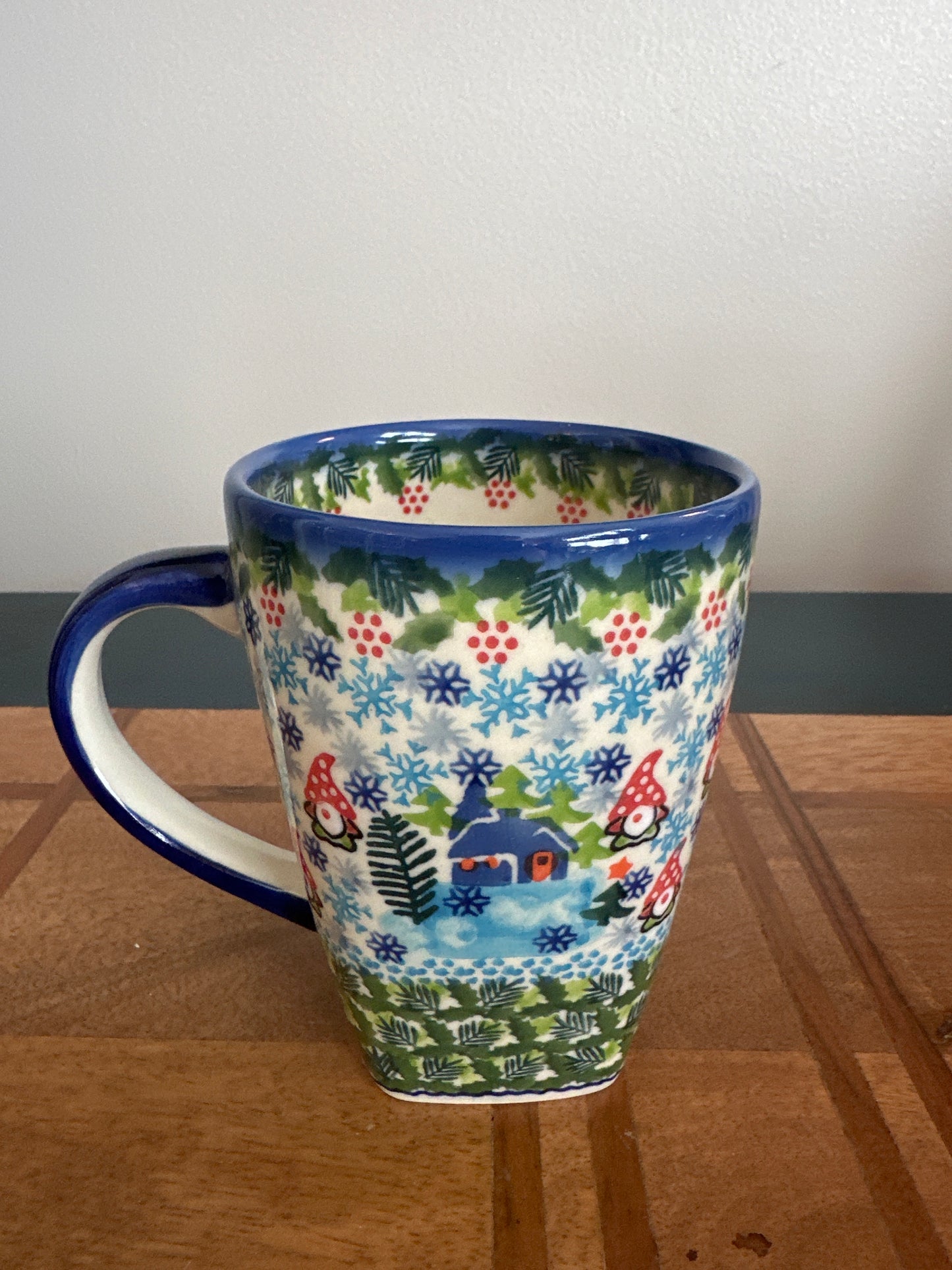 Galia Polish Pottery Winter Gnome XL Mug