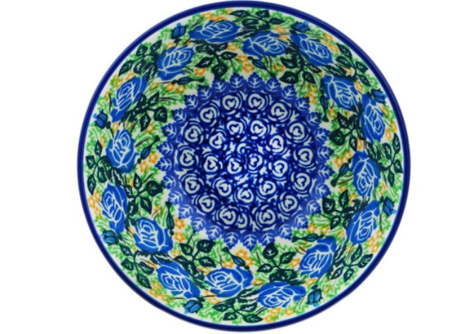 Ceramika Artystyczna Polish Pottery, Unikat English Rose, Nesting/Cereal Bowl