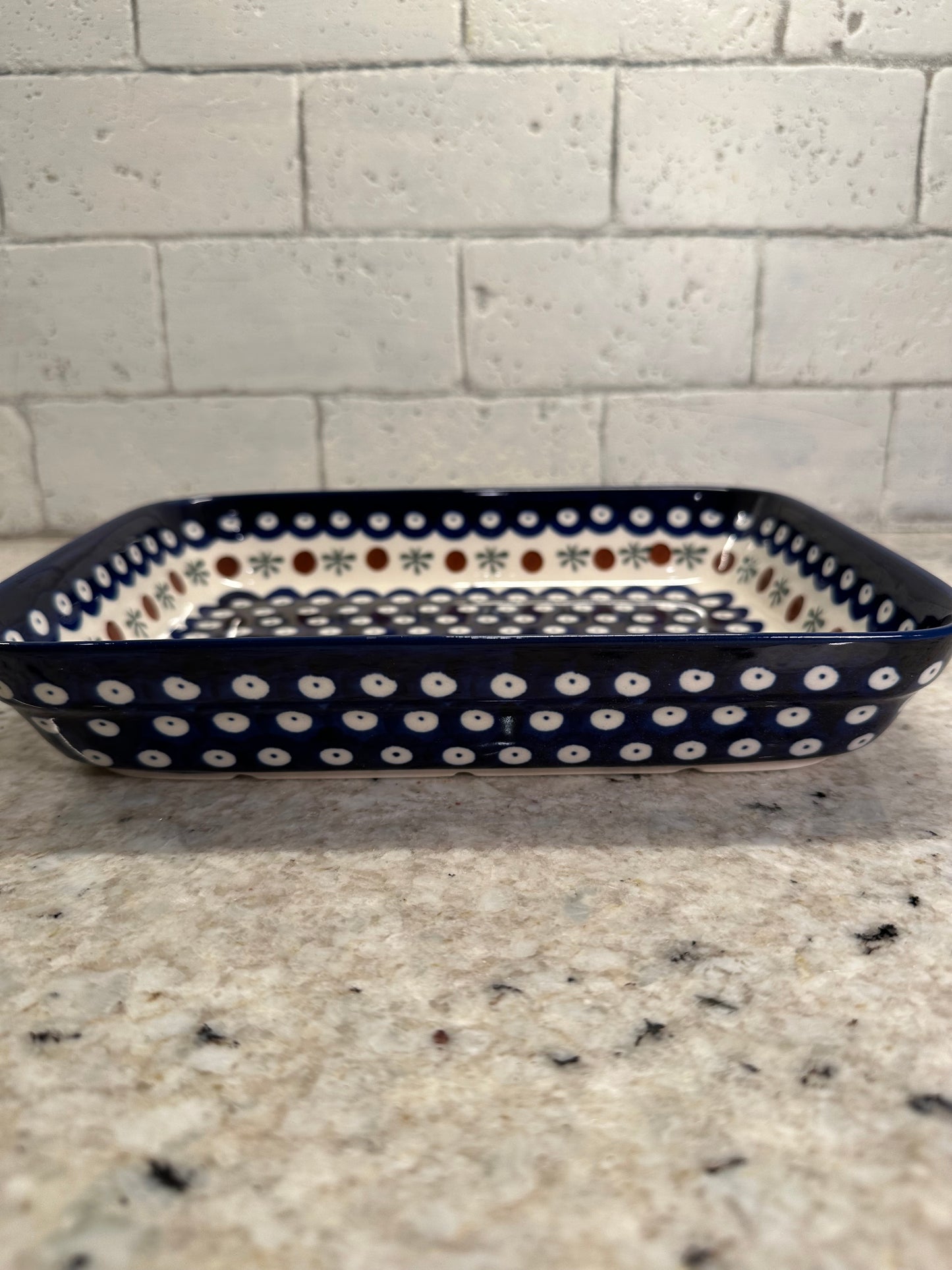 Zaklady Polish Pottery, Traditional Mosquito, Medium Rectangular Baker