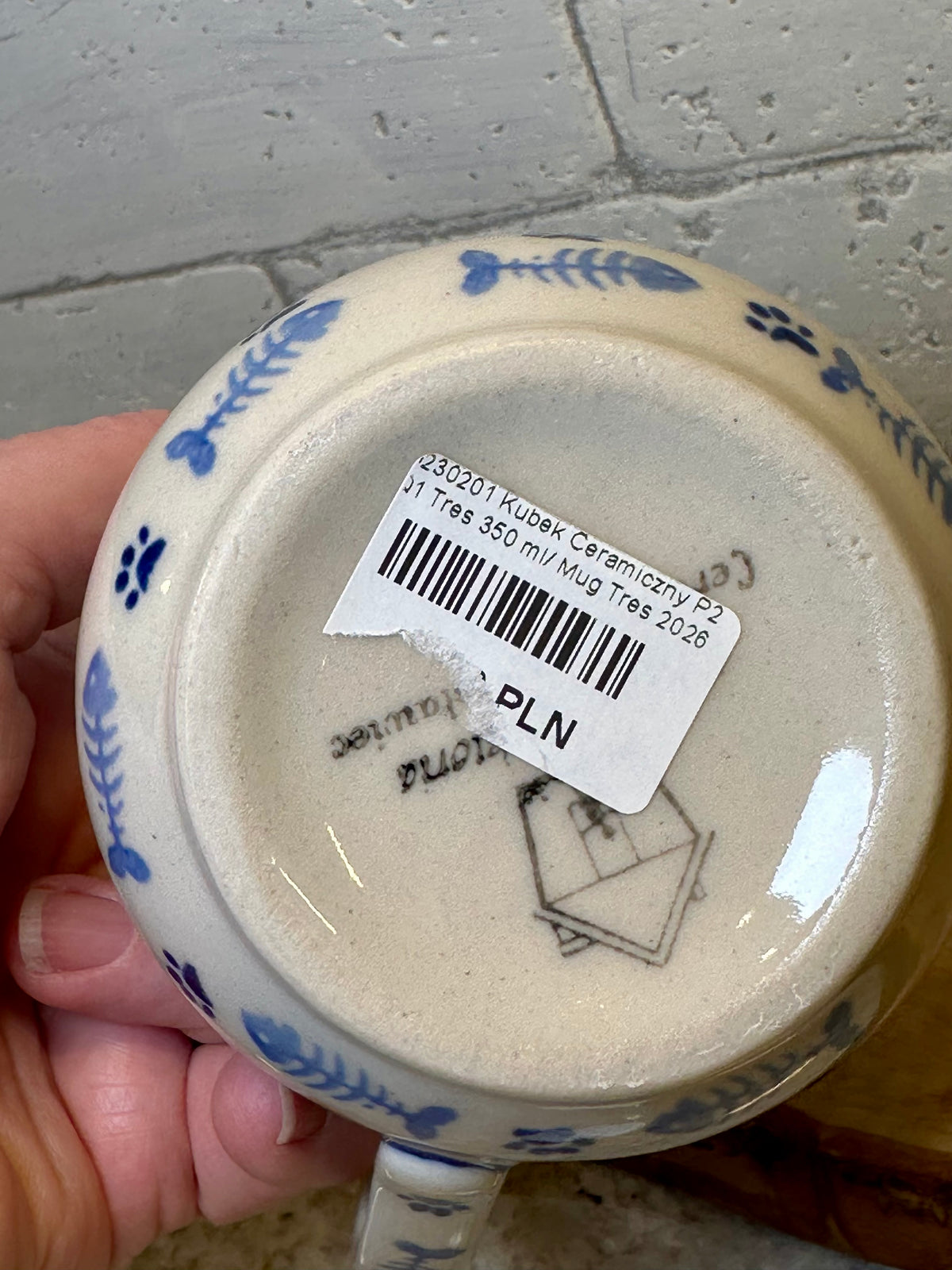 Moja Faktoria, Light Blue/Cobalt Kitty Face, Pear Shaped Mug