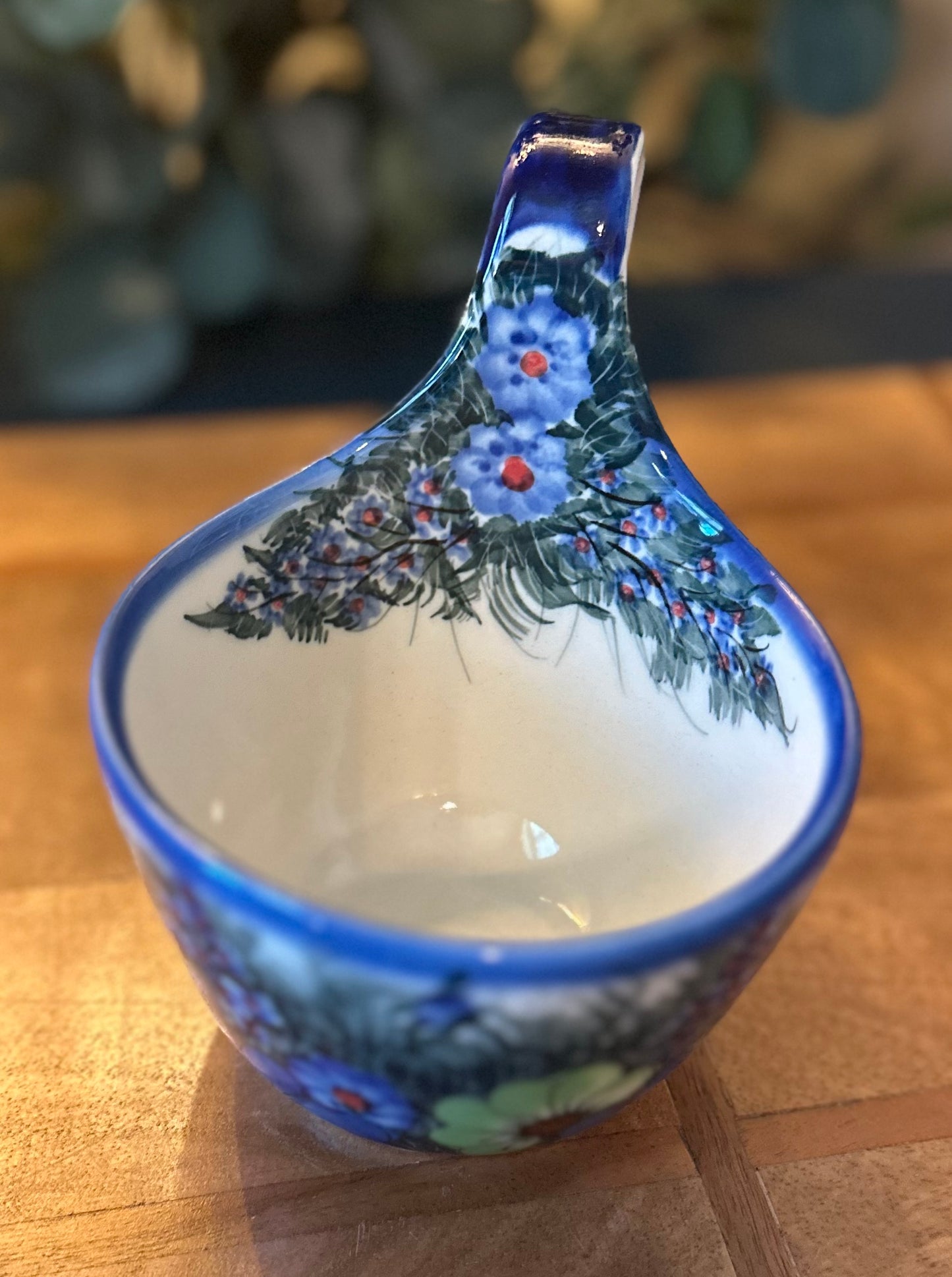 Kalich Polish Pottery, Art Level 2, Multicolor Poppies Soup Loop Mug/Bowl