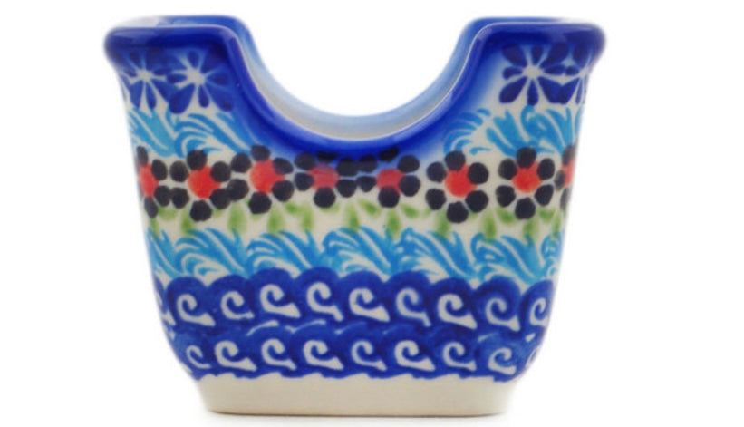 Ceramika Bona Polish Pottery, Cheerful Poppies, Sugar Packet Holder