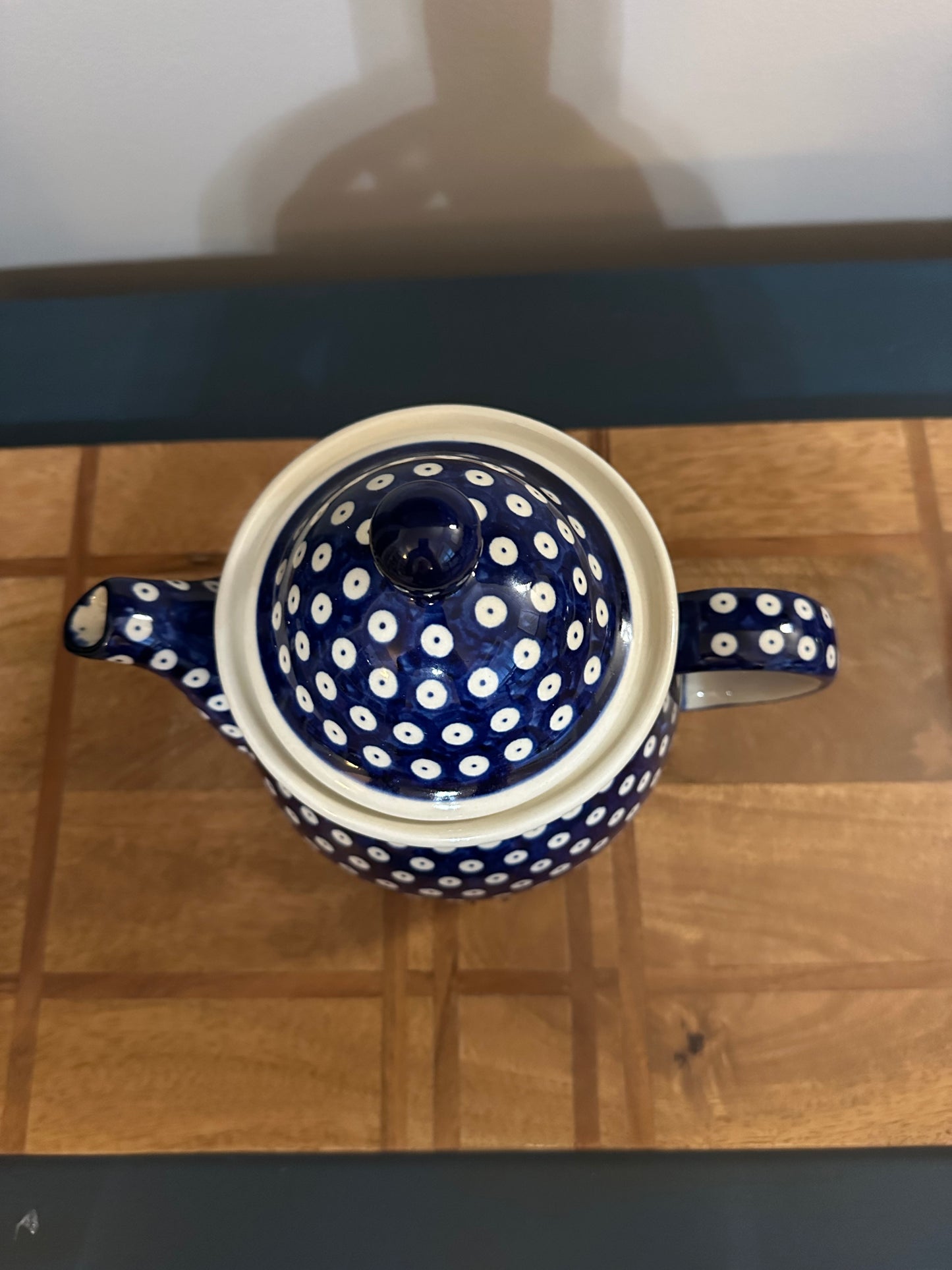Zaklady Polish Pottery, Traditional Pattern, Owls Eye, Coffee/Tea Pot