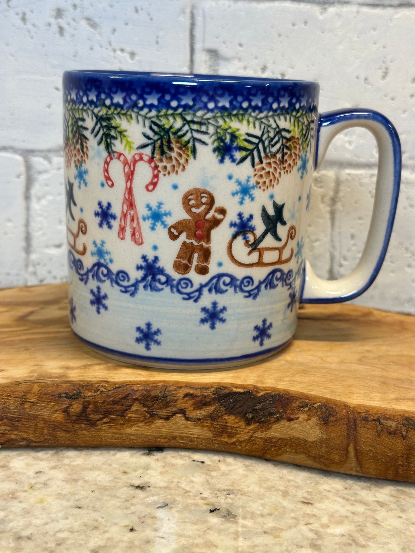 Vena, Sledding Gingerbread with Candy Canes, Straight Mug