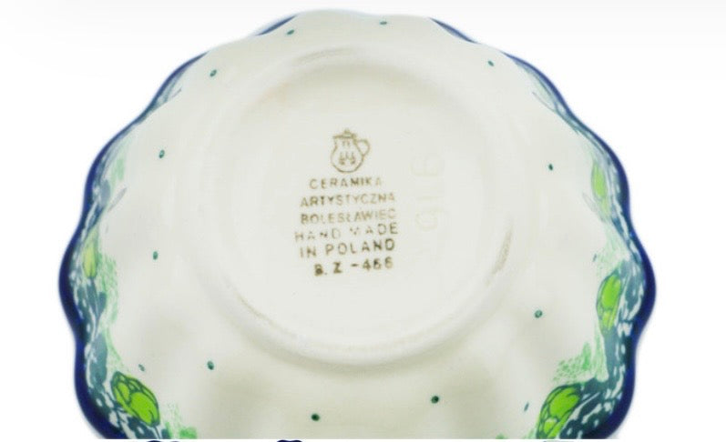 Ceramika Artystyczna, Green Flora, Fluted Bowl