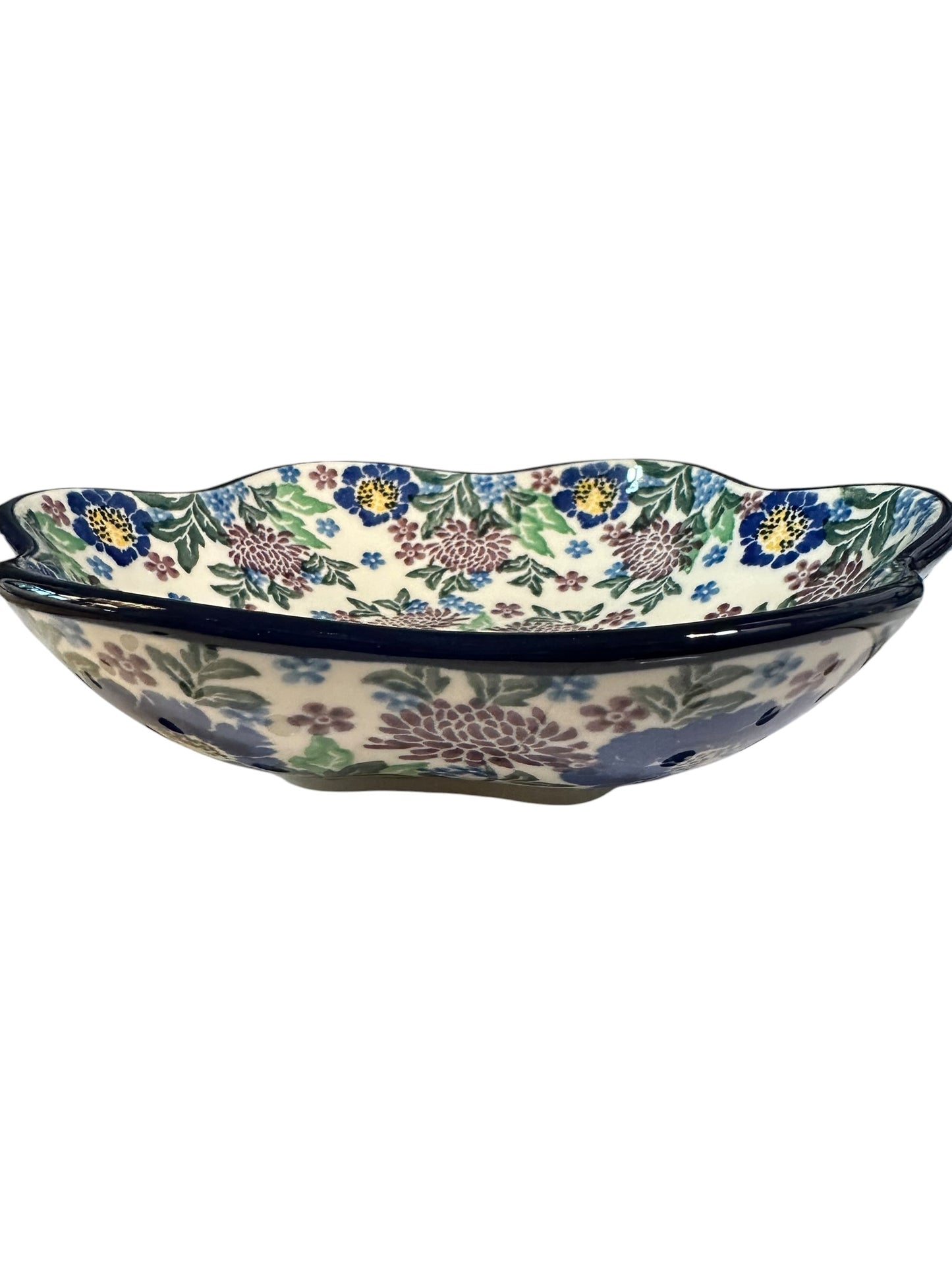 Ceramika Artystyczna, Unikat U5135, Byzantium Bliss, Flower Shaped Bowl 8"