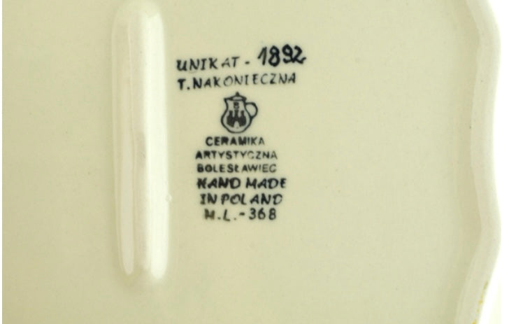 Ceramika Artystyczna Polish Pottery, Unikat Happy Daisy, 8 Point Plate
