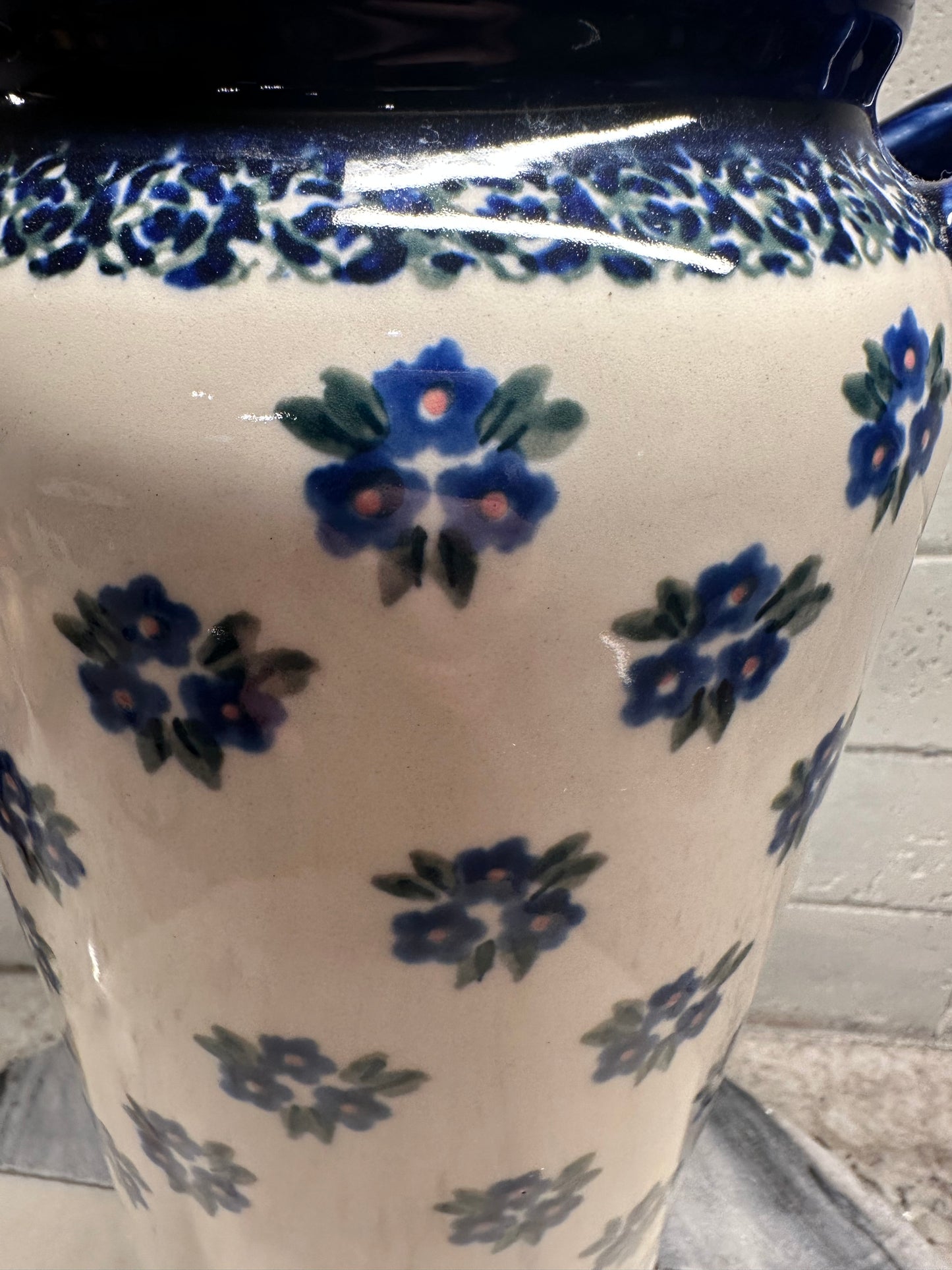 Zaklady Polish Pottery, Preowned Jar/Canister/Container with Lid and Handles, 14" Tall