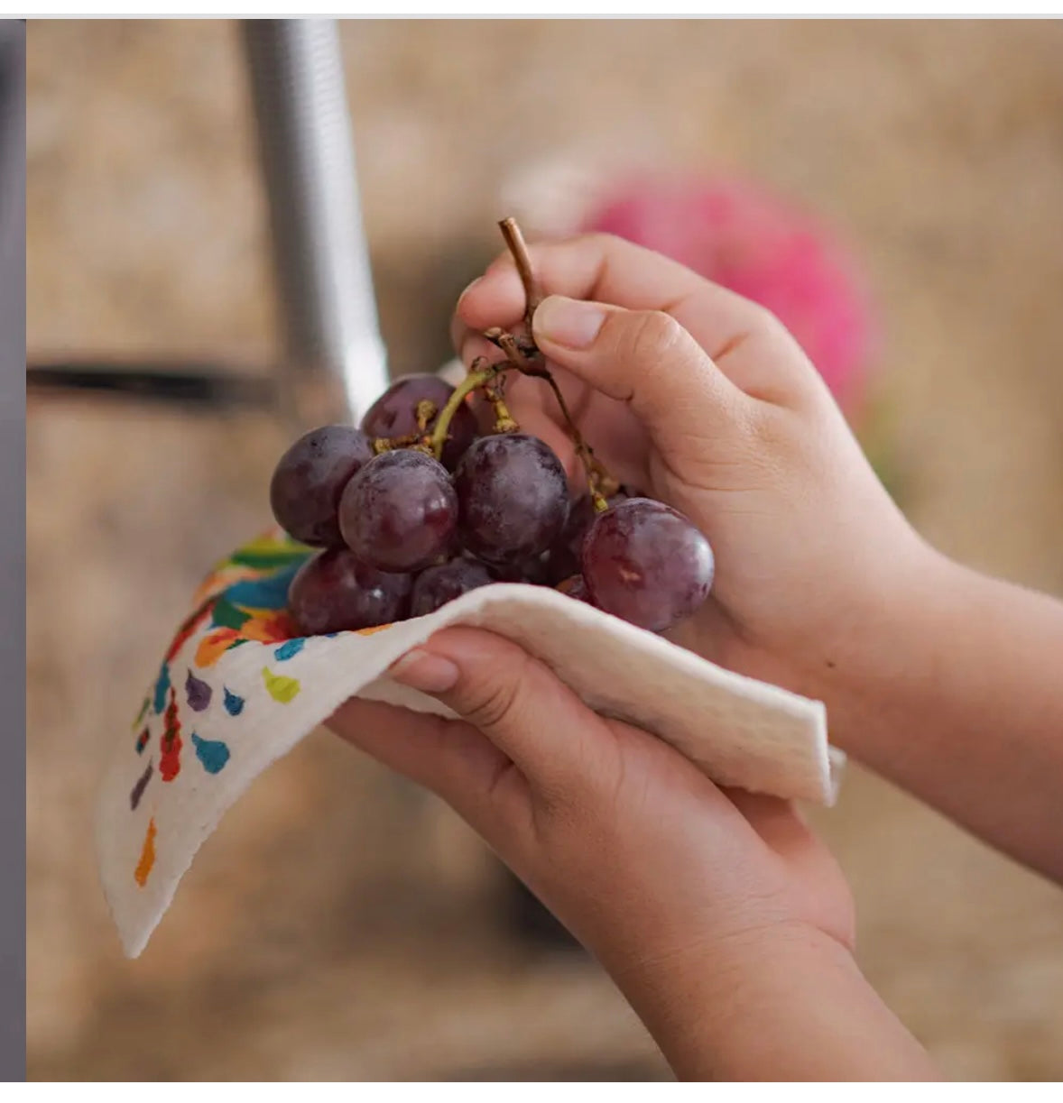Swedish Dishcloth Christmas Santa with Cocoa