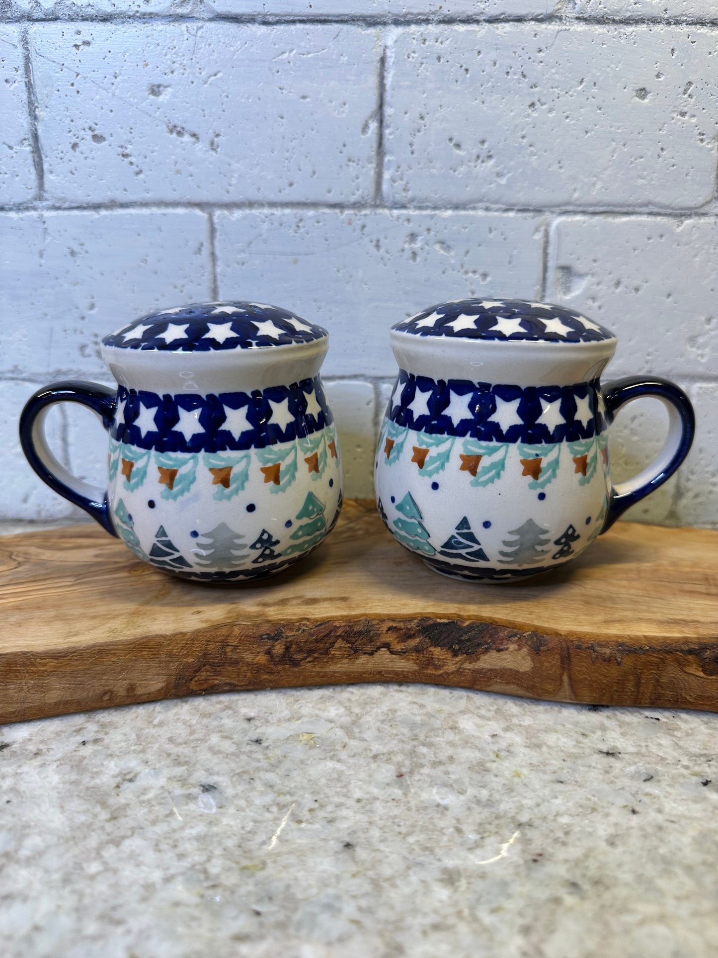 Manufaktura Polish Pottery, Starry Medley, Salt & Pepper Set