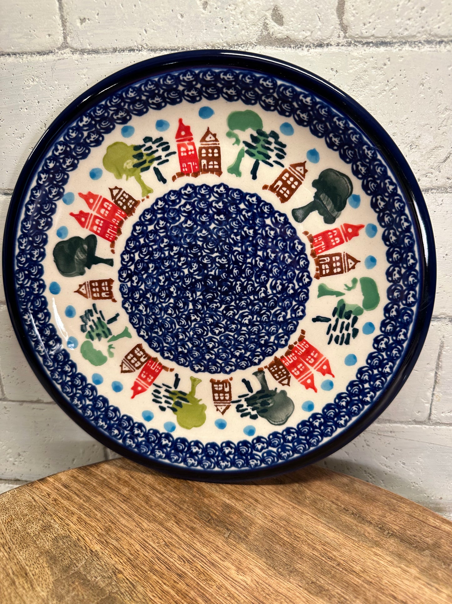 Zaklady Polish Pottery, Polish Town, 9" Dinner Plate