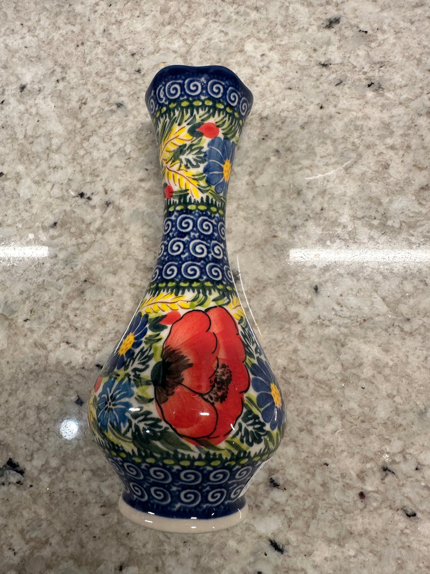 Kalich, Art Level A2, Red Poppies, Swirl Vase