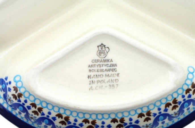 Ceramika Artystyczna, Blue Ice, Divided Dish 10"