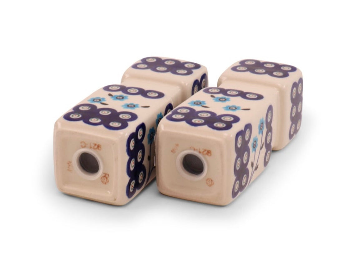 Zaklady Polish Pottery, Forget Me Not, Salt & Pepper Set