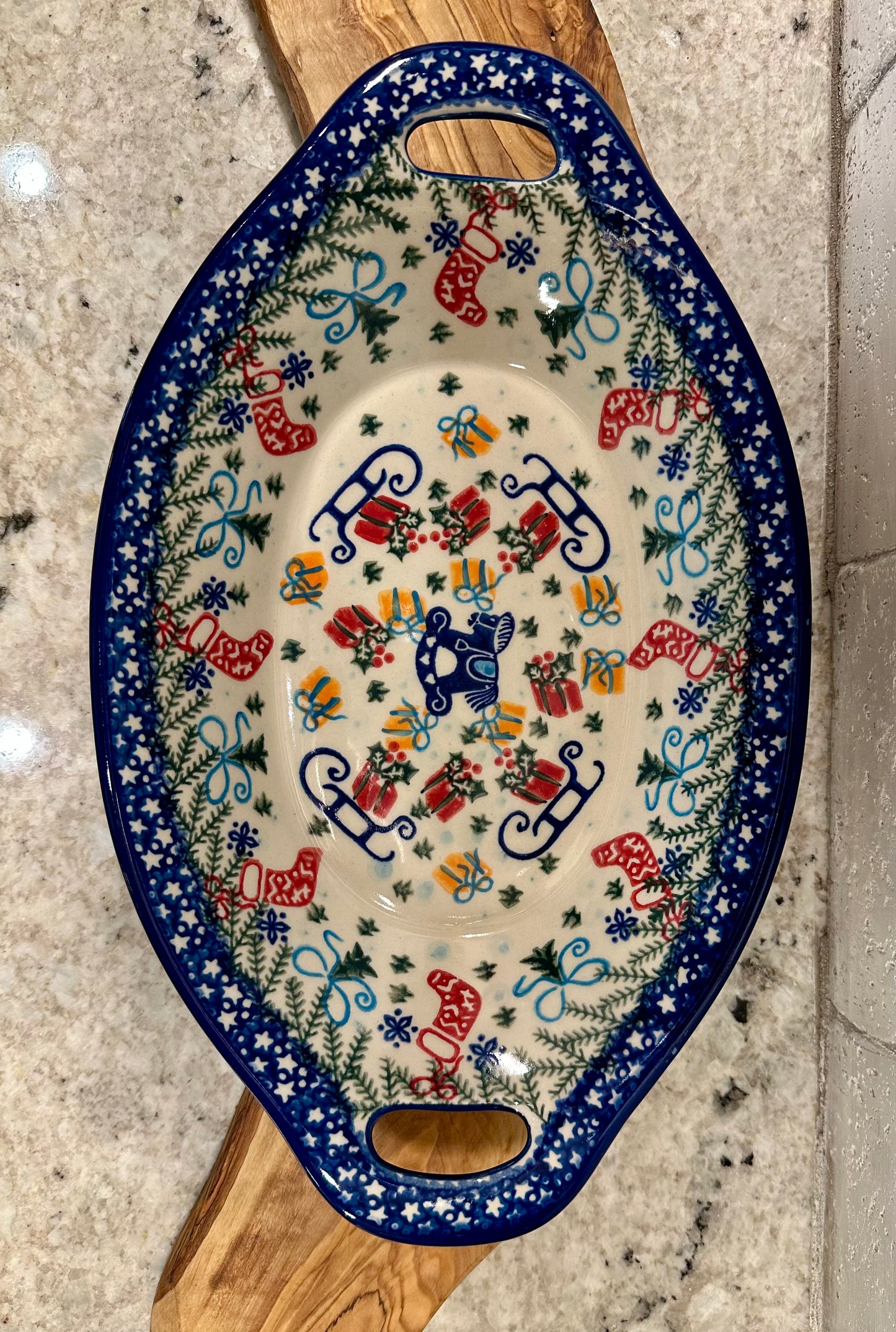 Vena, Christmas Bounty, Bread Tray with Handles