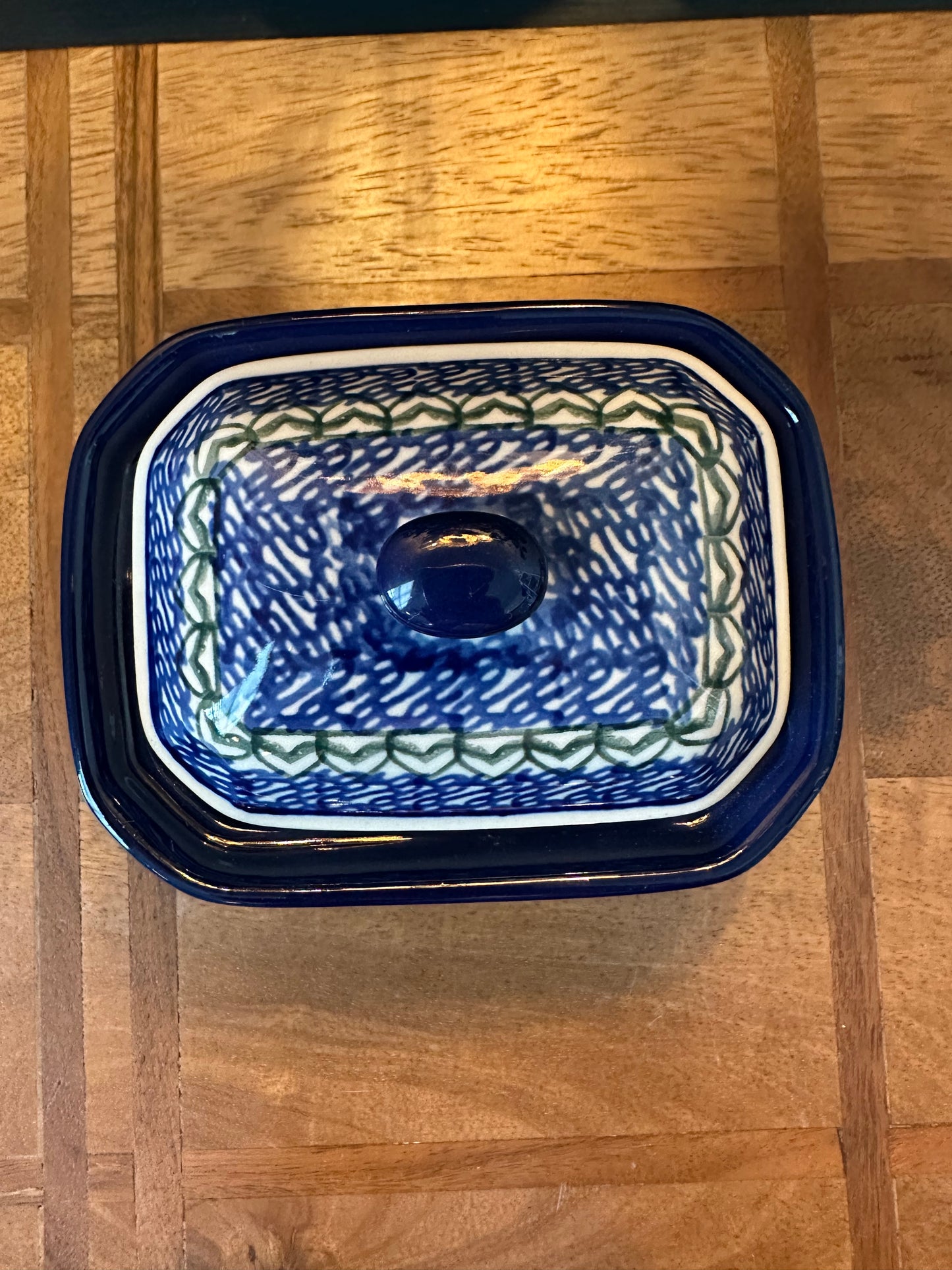 Ceramika Artystyczna Polish Pottery, Spring Garden Rectangular Covered Box