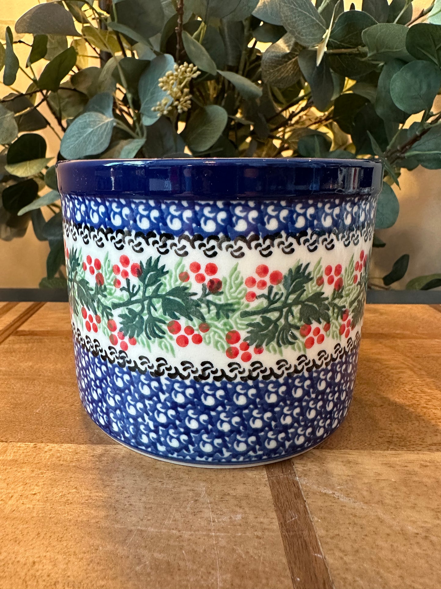 Ceramika Artystyczna Polish Pottery, Blooming Rowan, Utensil Jar/Planter