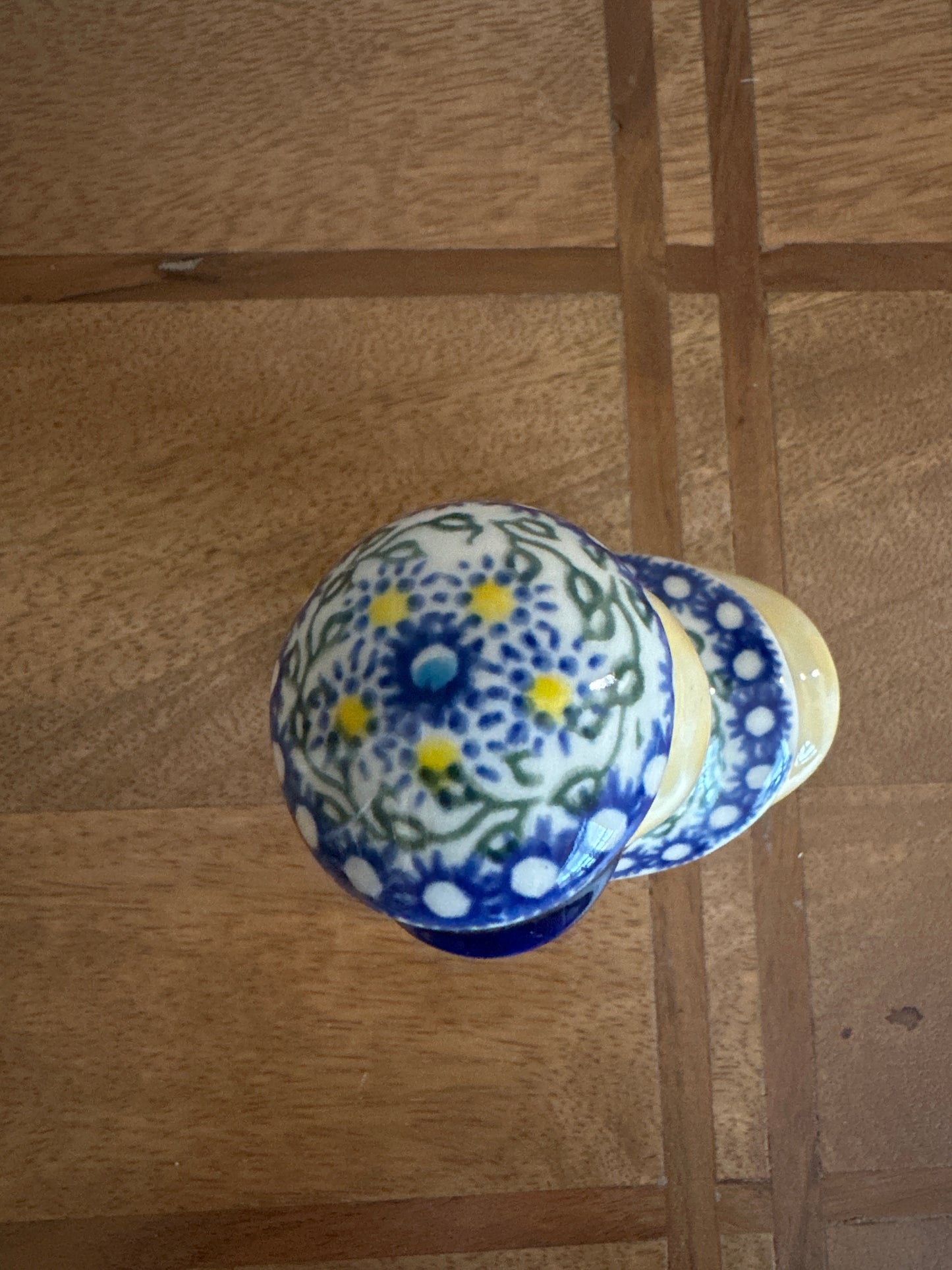 Vena Polish Pottery Birds Duck with Mushroom Hat