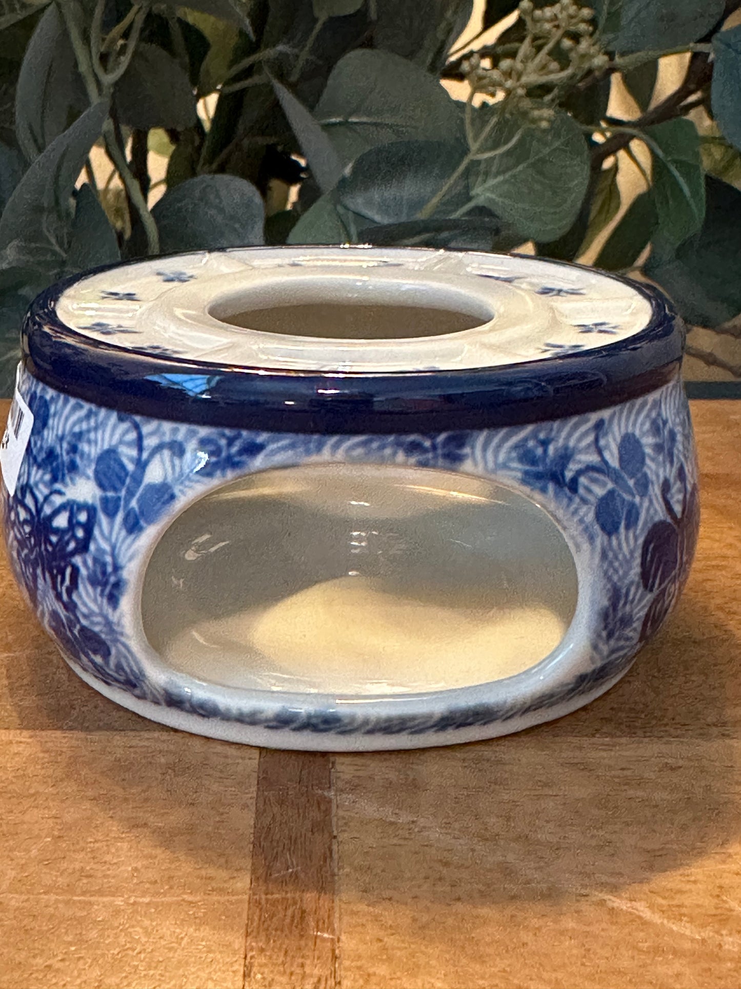 Ceramika Artystyczna Polish Pottery, Sapphire Butterfly, 4" Heater