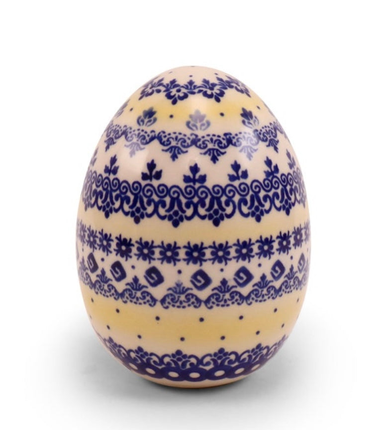 Ceramika Kaola Polish Pottery,Unikat, Art E, 5" Large Ceramic Egg
