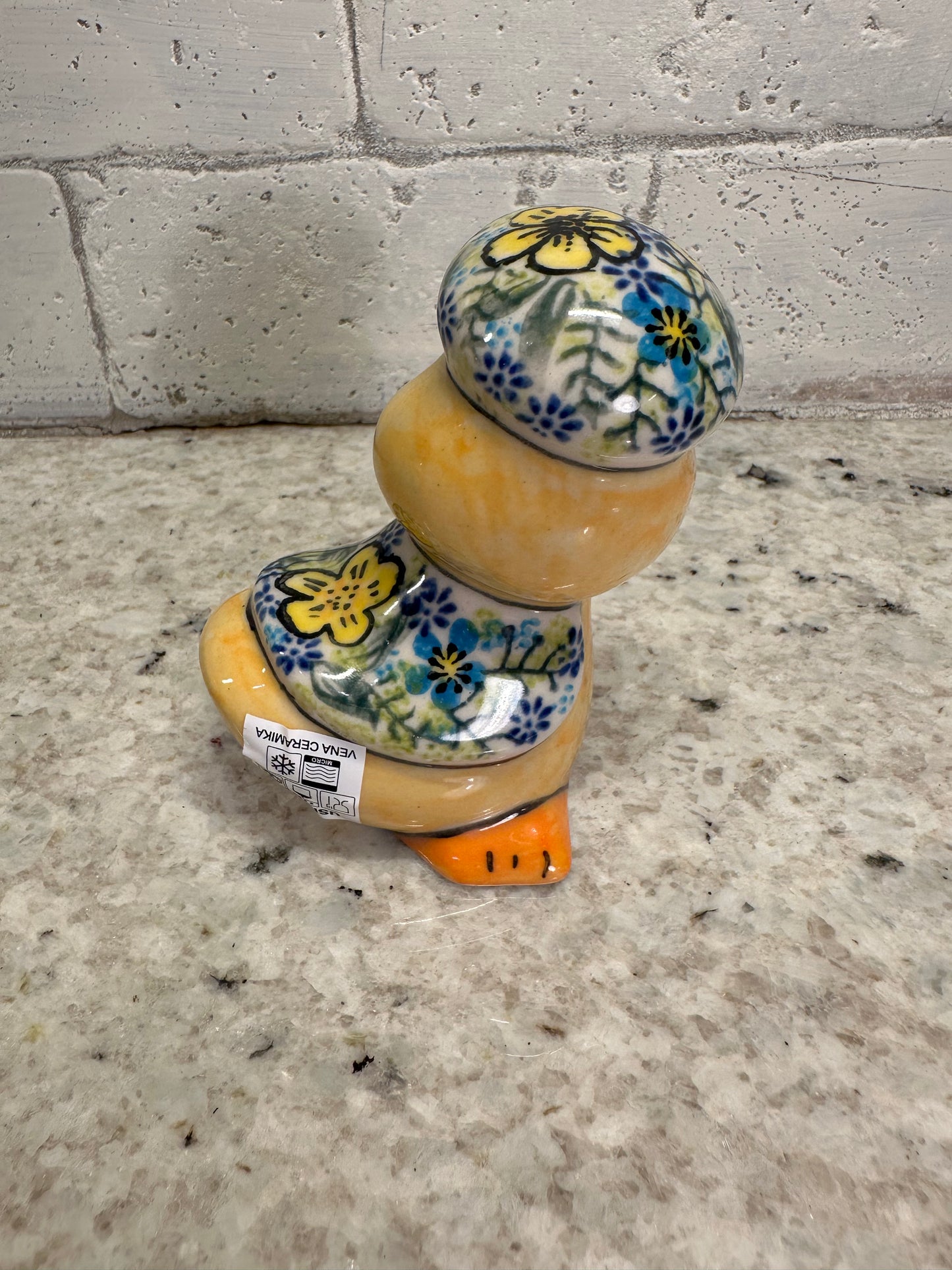 Vena Polish Pottery, Yellow Afternoon, Ducky Figurine