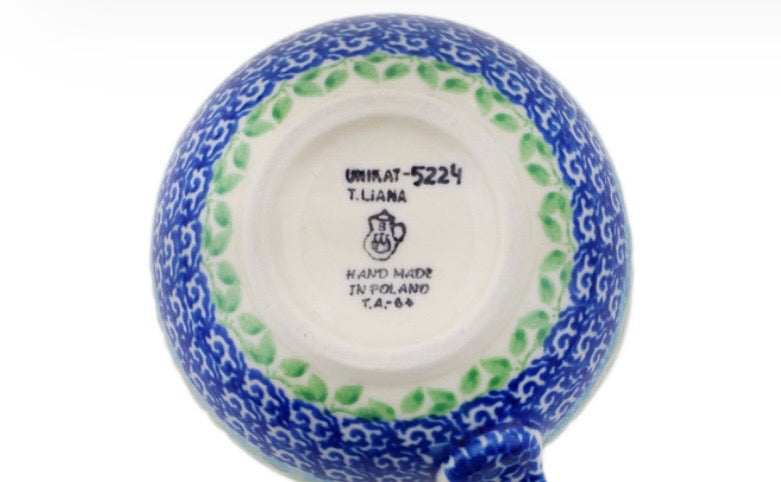Ceramika Artystyczna, U5224 Butterfly Summer Wreath, Medium Bubble Mug