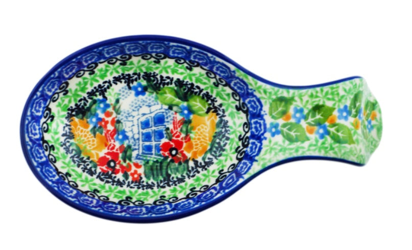 Ceramika Artystyczna Polish Pottery, Unikat, My Garden Window, Spoon Rest