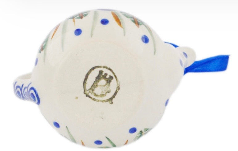 Bona, Blue Pansy, Teapot Ornament 3"