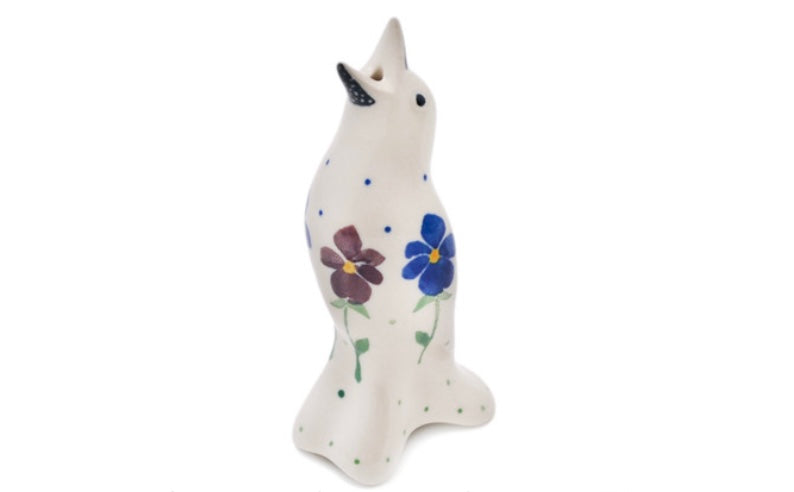 Ceramika Artystyczna Polish Pottery, Plum Pansy, Pie Bird