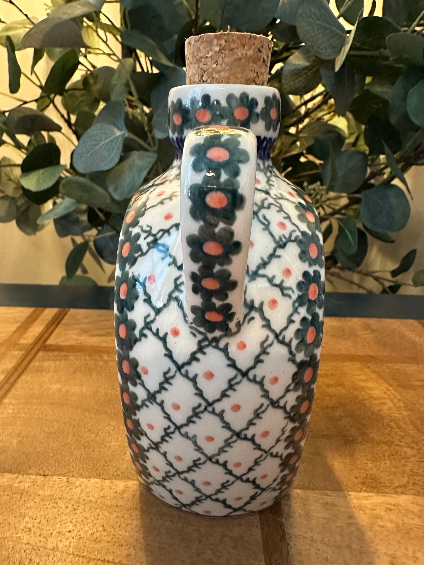 Ceramika Artystyczna Polish Pottery, Primrose Trellis, Bottle
