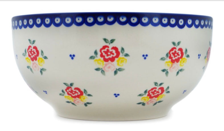Ceramika Bona Polish Pottery, Sunny Side Blooms, Mixing/Serving Bowl