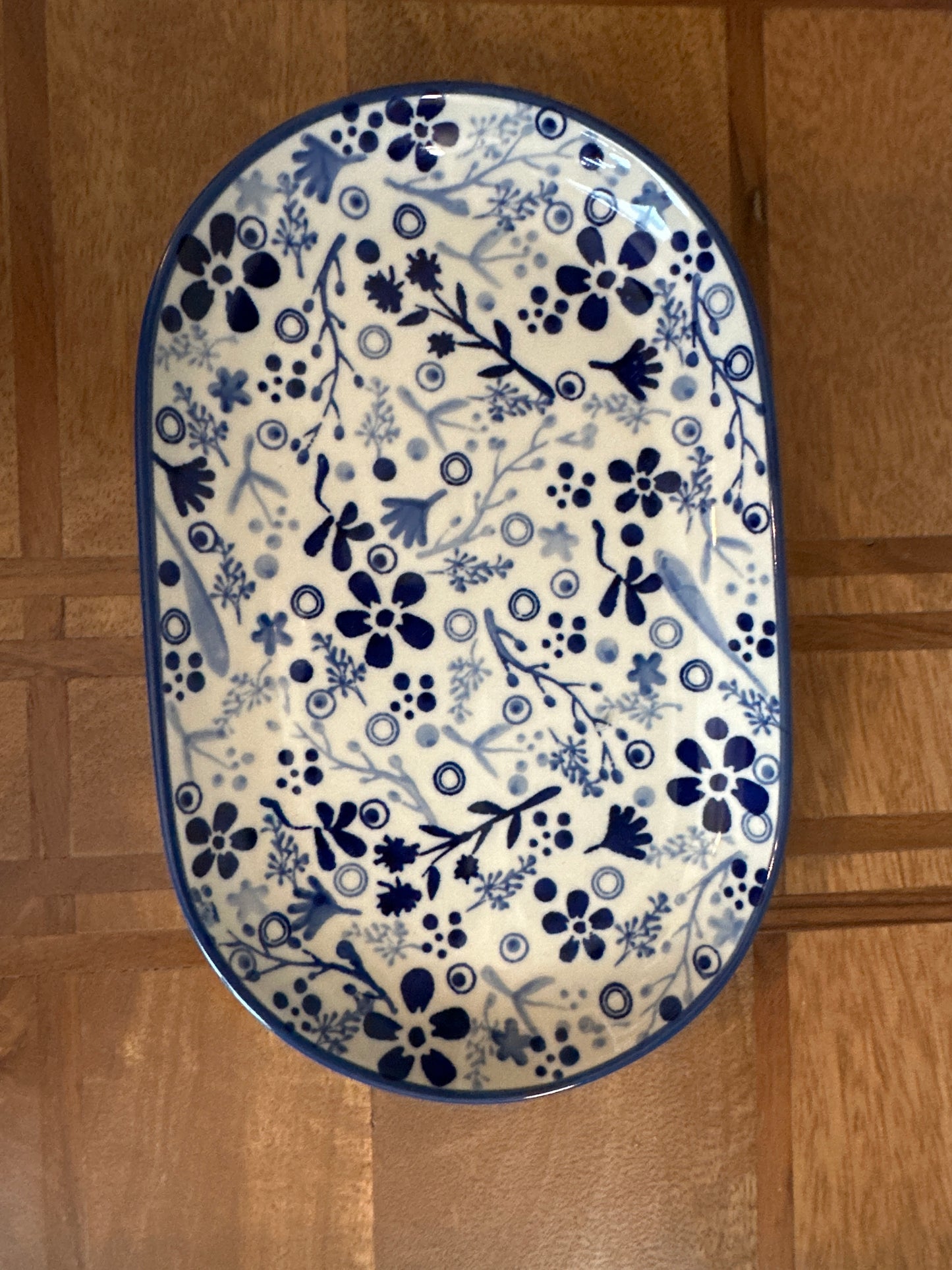 Manufaktura Polish Pottery In The Garden Oval Tray