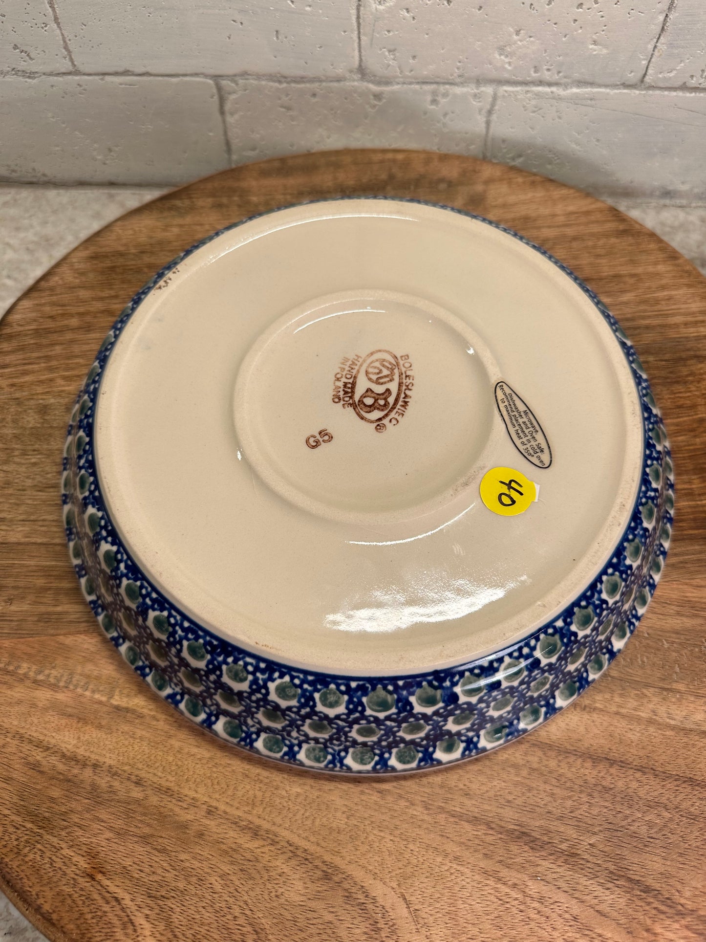 Zaklady Polish Pottery, Traditional Pattern, Pie Baker