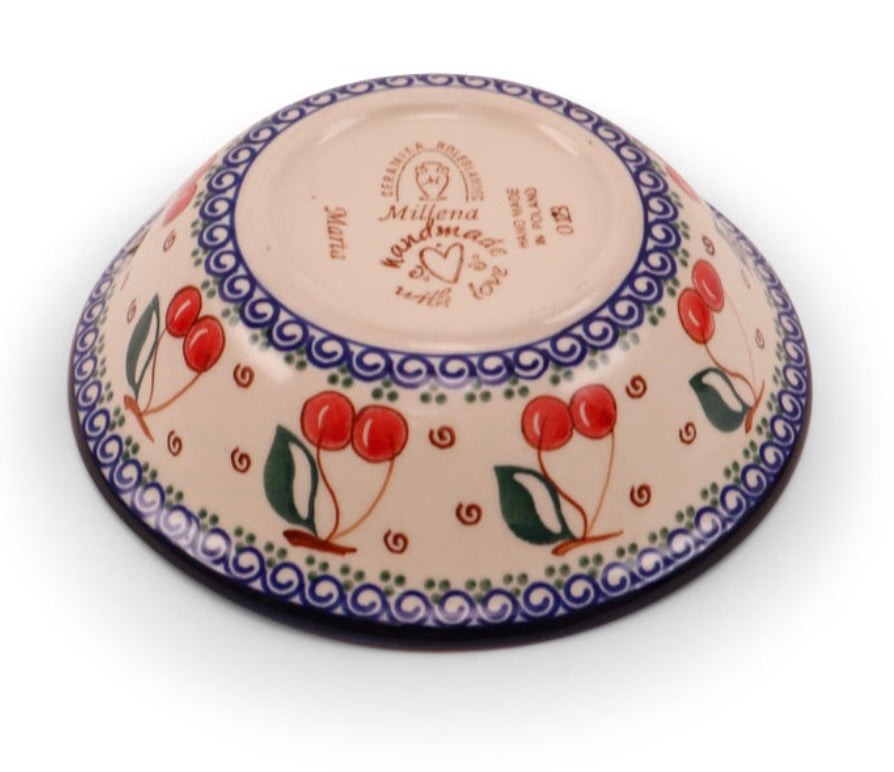 Millena Polish Pottery, Retro Cherry, 6" Bowl