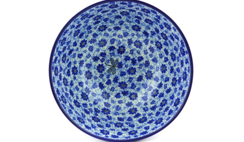 Ceramika Artystyczna Polish Pottery, Misty Dragonfly, Large Nesting/Mixing/Serving Bowl