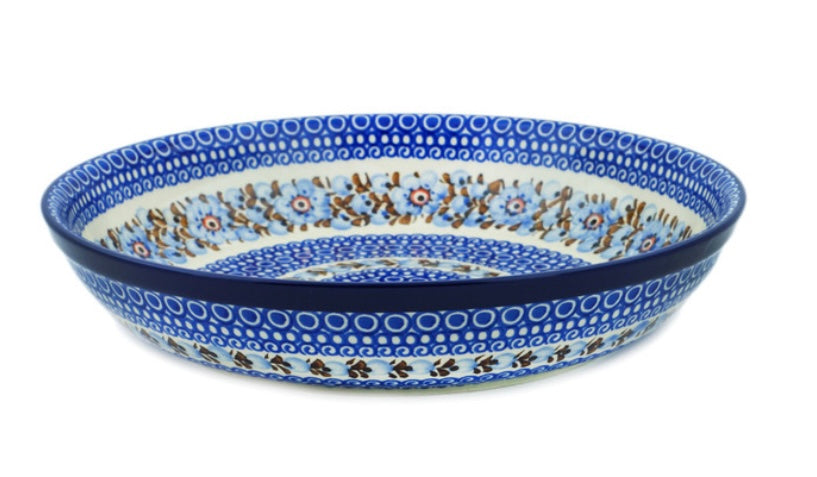 Ceramika Artystyczna Polish Pottery, Unikat Brown & Blue Beauty, Bowl 13"
