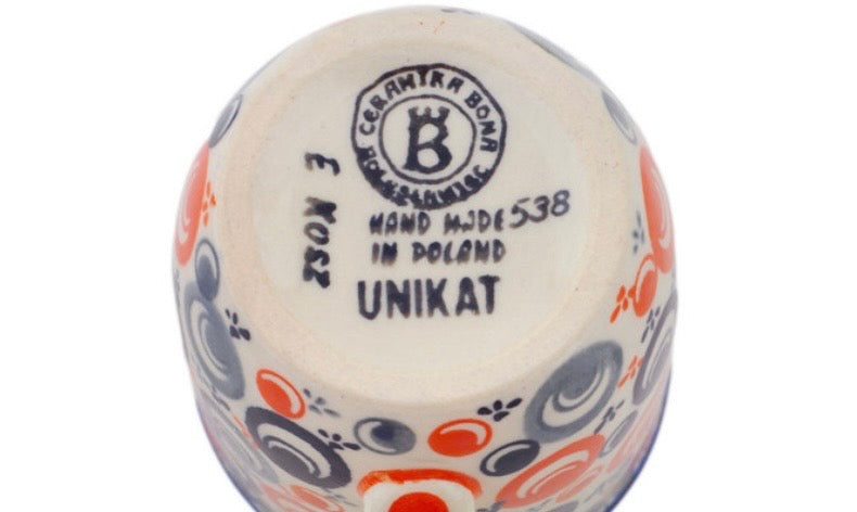 Ceramika Bona,Unikat Orange Peacock Eye, Mars Mug