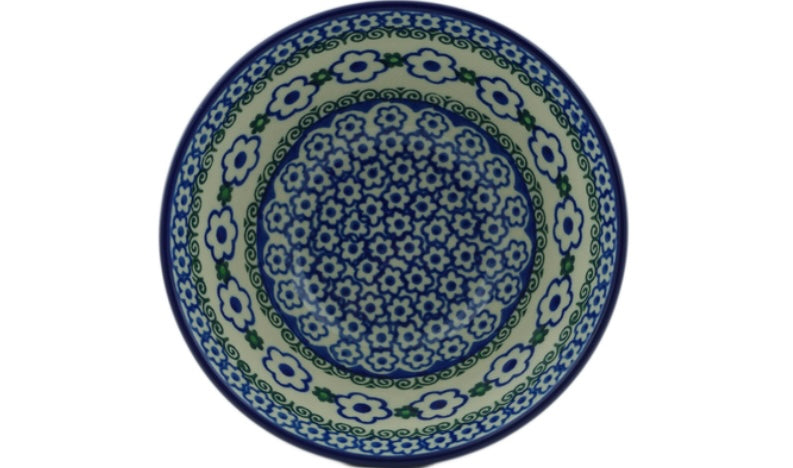 Ceramika Artystyczna Polish Pottery, White Daisy Dots, Bowl